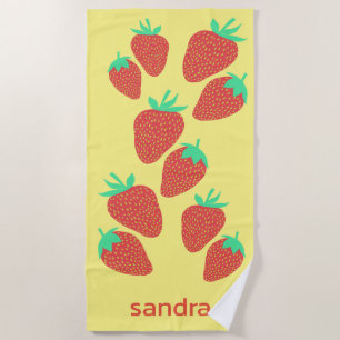 Niedliche Erdbeeren Fruchtsäfte INDIVIDUELLE NAME Strandtuch