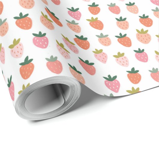 Niedliche Erdbeeren Geschenkpapier (Rolleneckpunkt)