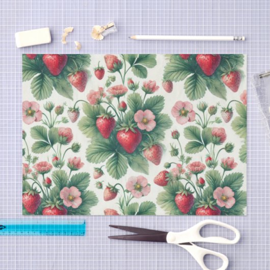 Niedliche Erdbeeren im Sommer Seidenpapier (Handwerk)