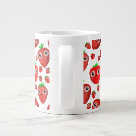 Niedliche Erdbeeren Jumbo-Tasse (Rückseite)