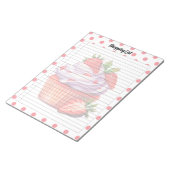 Niedliche Erdbeeren-Leckereien Einkaufsliste Notizblock (angewinkelt)