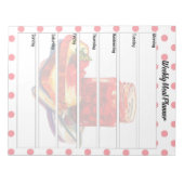 Niedliche Erdbeeren-Leckereien Wochenmahlzeit Notizblock (Vorderseite)