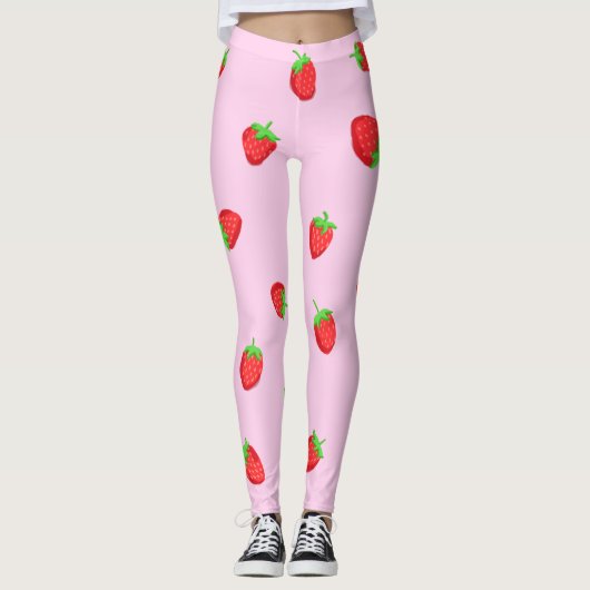 Niedliche Erdbeeren Leggings (Vorderseite)