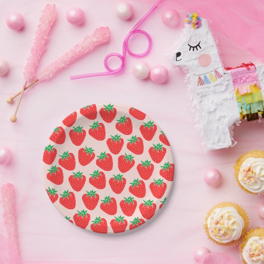 Niedliche Erdbeeren-Papierplatte Pappteller (Party)
