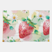 Niedliche Erdbeeren Regenbogen Geburtstagsparty Geschirrtuch (Horizontal)