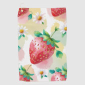 Niedliche Erdbeeren Regenbogen Geburtstagsparty Golfhandtuch (Vorderseite)