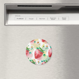 Niedliche Erdbeeren Regenbogen Geburtstagsparty Magnet