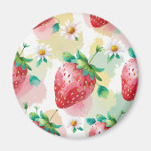 Niedliche Erdbeeren Regenbogen Geburtstagsparty Magnet (Vorne)