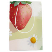 Niedliche Erdbeeren Regenbogen Geburtstagsparty Mittlere Geschenktüte (Vorderseite)