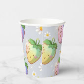 Niedliche Erdbeeren Regenbogen Geburtstagsparty Pappbecher (Rechts)