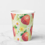 Niedliche Erdbeeren Regenbogen Geburtstagsparty Pappbecher (Rückseite)