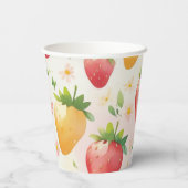 Niedliche Erdbeeren Regenbogen Geburtstagsparty Pappbecher (Rückseite)
