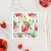 Niedliche Erdbeeren Regenbogen Geburtstagsparty Serviette (Beispiel)