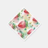 Niedliche Erdbeeren Regenbogen Geburtstagsparty Serviette (Ecke)