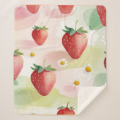 Niedliche Erdbeeren Regenbogen Geburtstagsparty Sherpadecke (Vorderseite)