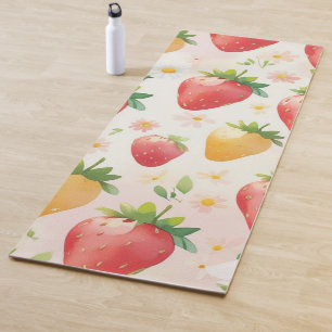 Niedliche Erdbeeren Regenbogen Geburtstagsparty Yogamatte