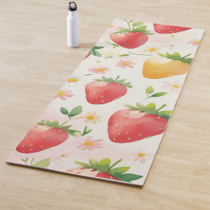 Niedliche Erdbeeren Regenbogen Geburtstagsparty Yogamatte