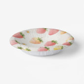 Niedliche Erdbeeren Regenbogenmuster Geburtstagspa Pappteller (Gewinkelt)