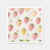 Niedliche Erdbeeren Regenbogenmuster Geburtstagspa Serviette (Vorderseite)