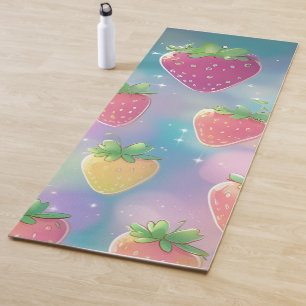 Niedliche Erdbeeren Regenbogenmuster Party Yogamatte