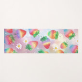 Niedliche Erdbeeren-Regenbogenübungen für sie Yogamatte (Vorderseite (Horizontal))
