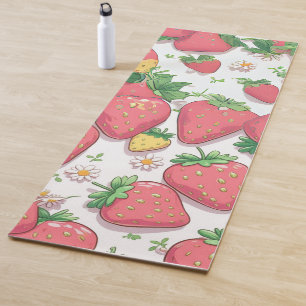 Niedliche Erdbeeren Rosa Muster Geburtstagsparty Yogamatte