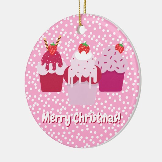 Niedliche Erdbeeren Shortcakes - Candy Christmas T Keramik Ornament (Links)