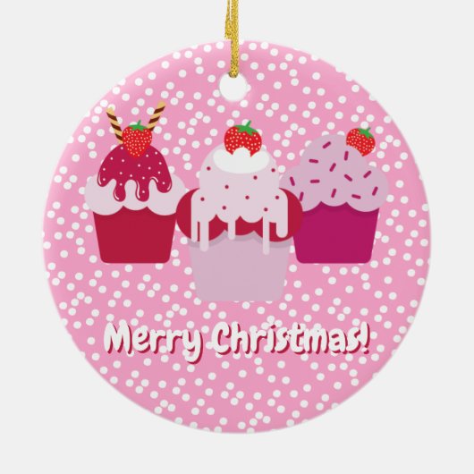 Niedliche Erdbeeren Shortcakes - Candy Christmas T Keramik Ornament (Hinten)