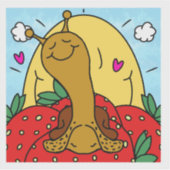 Niedliche Erdbeeren und Sommersonnenlächeln Aufkleber (Vorderseite)