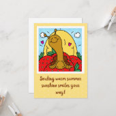 Niedliche Erdbeeren und Sommersonnenlächeln Karte (Vorderseite/Rückseite Beispiel)