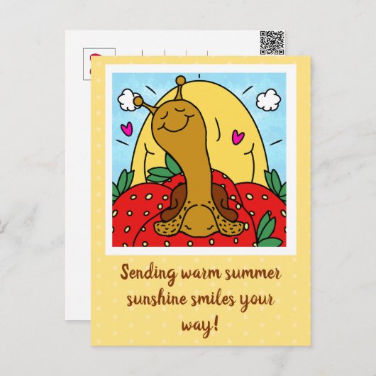 Niedliche Erdbeeren und Sommersonnenlächeln Postkarte (Vorne/Hinten)