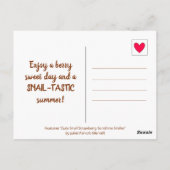 Niedliche Erdbeeren und Sommersonnenlächeln Postkarte (Rückseite)