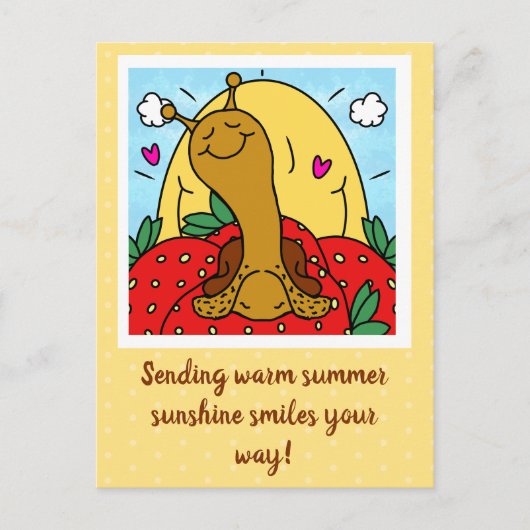 Niedliche Erdbeeren und Sommersonnenlächeln Postkarte (Vorderseite)