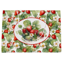 Niedliche Erdbeeren Wasserfarbe Große Geschenktüte