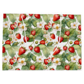 Niedliche Erdbeeren Wasserfarbe Große Geschenktüte (Rückseite)