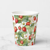 Niedliche Erdbeeren Wasserfarbe Pappbecher (Rückseite)