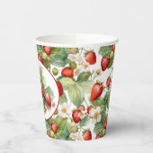 Niedliche Erdbeeren Wasserfarbe Pappbecher (Links)