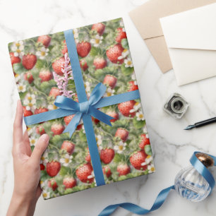 niedliche Erdbeerfruchtmuster Geschenkpapier