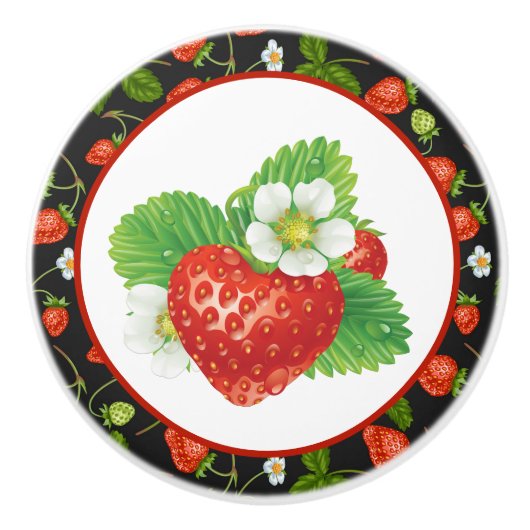 niedliche Erdbeerküche Keramikknauf (Vorderseite)