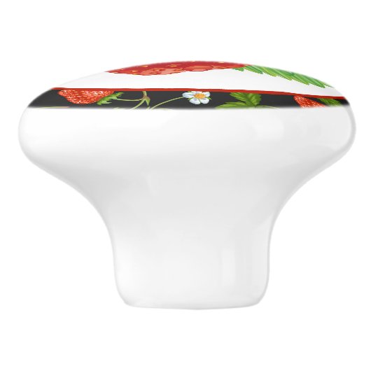 niedliche Erdbeerküche Keramikknauf (Seitenansicht)