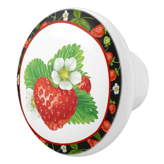 niedliche Erdbeerküche Keramikknauf (Rechts)