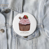 Niedliche Erdbeerkuchen in Aquarellfarbe Button (Beispiel)