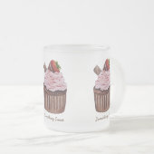 Niedliche Erdbeerkuchen in Aquarellfarbe Mattglastasse (VorderseiteRechts)