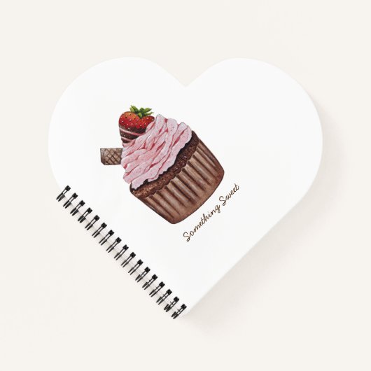 Niedliche Erdbeerkuchen in Aquarellfarbe Notizblock (Vorderseite)