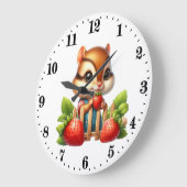 Niedliche Erdbeerliebhaber Große Wanduhr (Winkel)