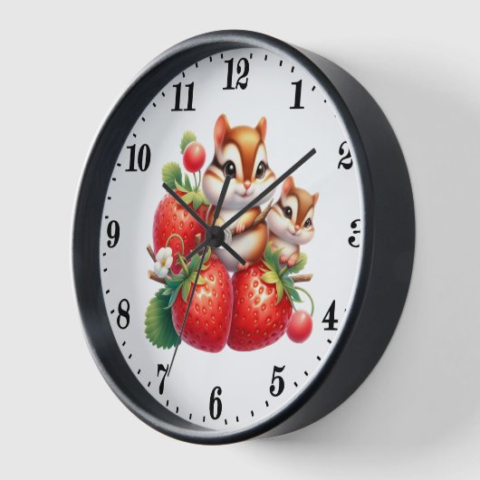 Niedliche Erdbeerliebhaber Uhr (Winkel)