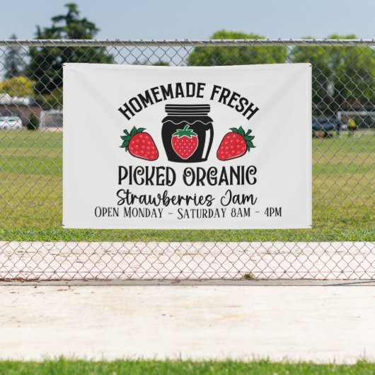 Niedliche Erdbeermarmelade ergänzen Tage mal Händl Banner (Insitu)