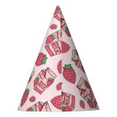 Niedliche Erdbeermilch Geburtstag Partyhütchen (Rückseite)