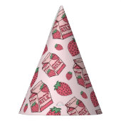 Niedliche Erdbeermilch Geburtstag Partyhütchen (Links)