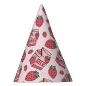Niedliche Erdbeermilch Geburtstag Partyhütchen (Rechts)